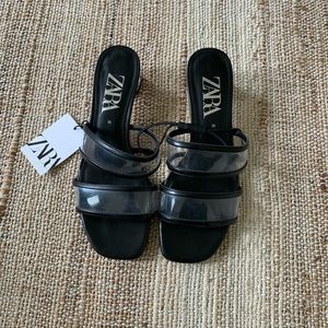 Zara Methacrylate / Vinyl Sandals Clear/Black